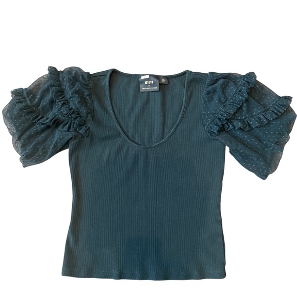 Maeve by Anthropologie Blue/Green top, S - Picture 2 of 6